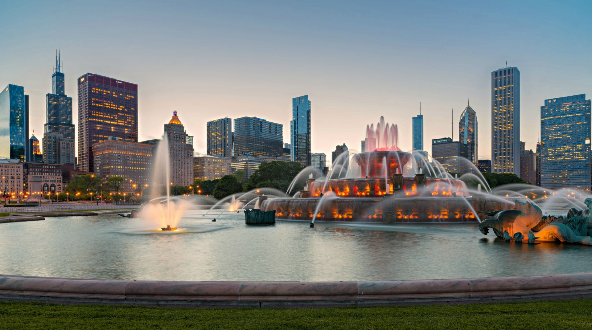 Chicago skyline over Lake Michigan